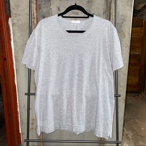 Adam Lippes Grey Cotton Crewneck Tee Shirt T-Shirt